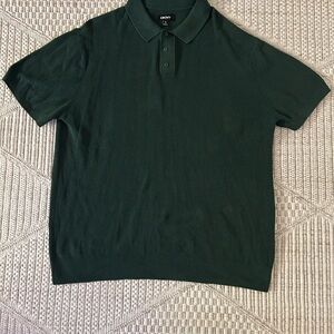 DKNY Men's Deep Green Knit Polo Shirt